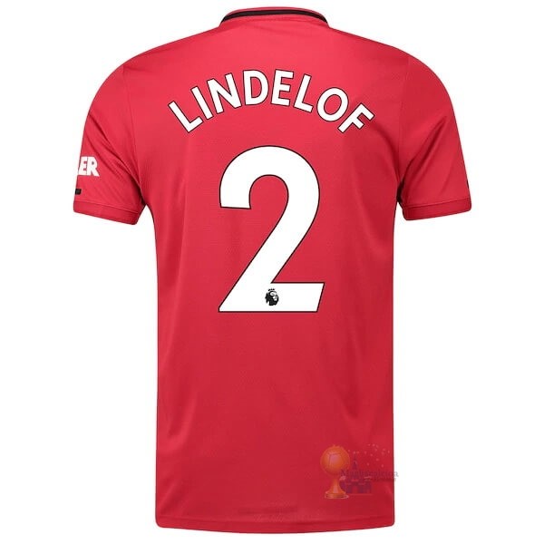 Calcio Maglie NO.2 Lindelof Home Maglia Manchester United 2019 2020 Rosso