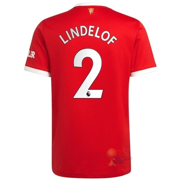 Calcio Maglie NO.2 Lindelof Home Maglia Manchester United 2021 2022 Rosso