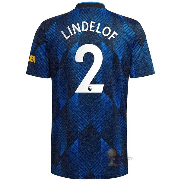 Calcio Maglie NO.2 Lindelof Terza Maglia Manchester United 2021 2022 Blu