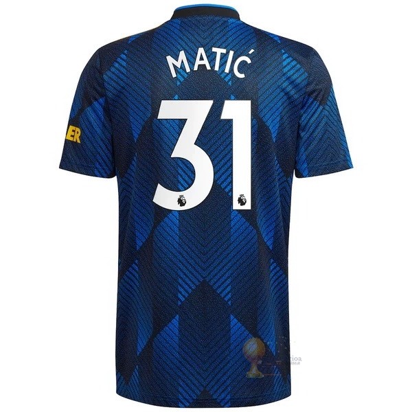 Calcio Maglie NO.31 Matic Terza Maglia Manchester United 2021 2022 Blu
