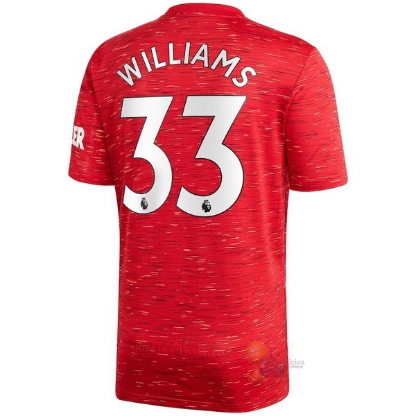Calcio Maglie NO.33 Williams Home Maglia Manchester United 2020 2021 Rosso