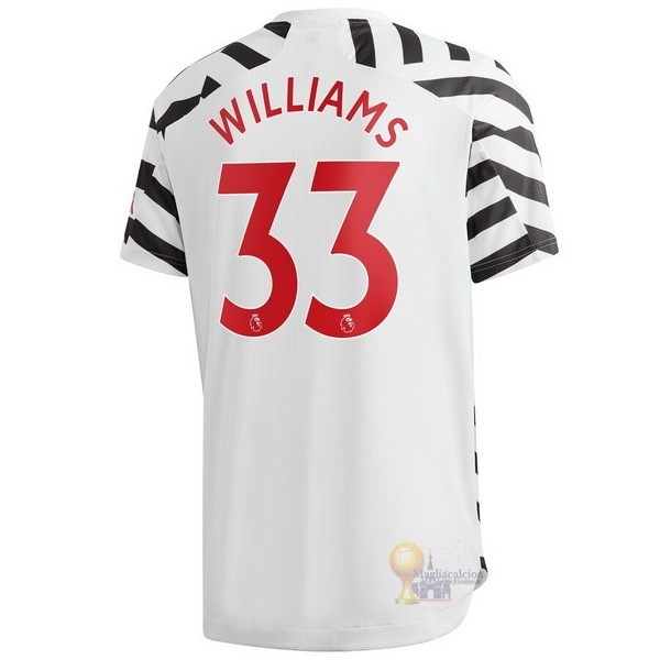 Calcio Maglie NO.33 Williams Terza Maglia Manchester United 2020 2021 Bianco