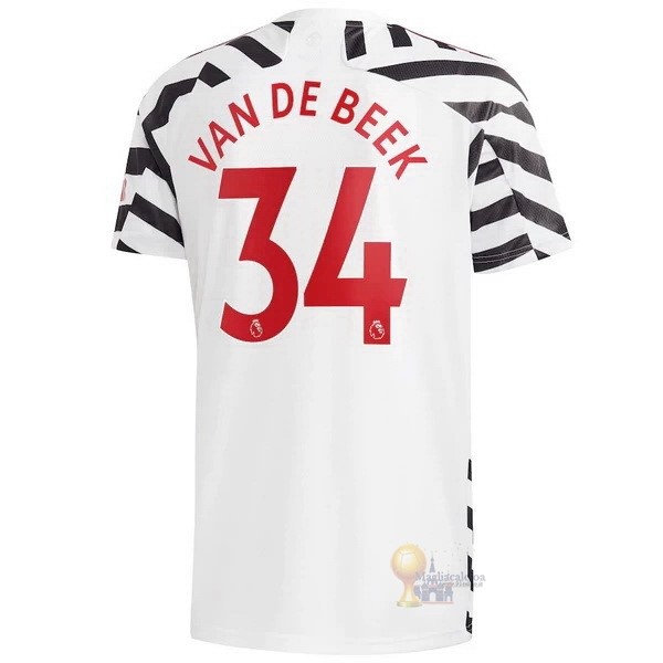 Calcio Maglie NO.34 Van De Beek Terza Maglia Manchester United 2020 2021 Bianco