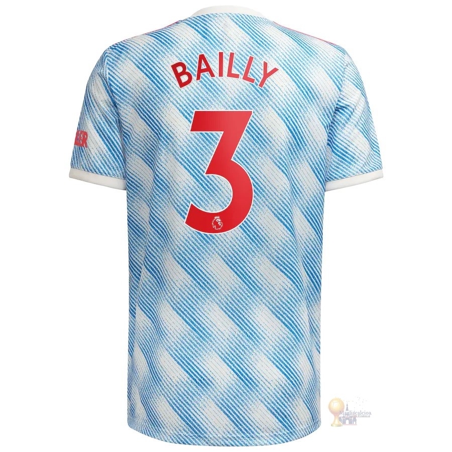 Calcio Maglie NO.3 Bailly Away Maglia Manchester United 2021 2022 Blu