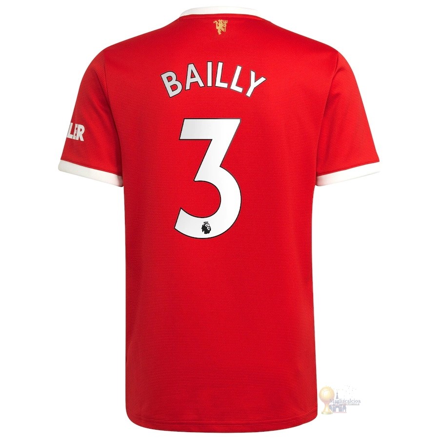 Calcio Maglie NO.3 Bailly Home Maglia Manchester United 2021 2022 Rosso