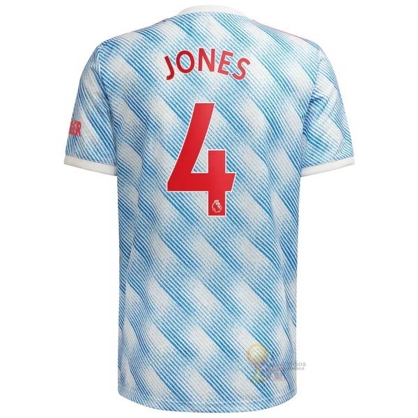 Calcio Maglie NO.4 Jones Away Maglia Manchester United 2021 2022 Blu