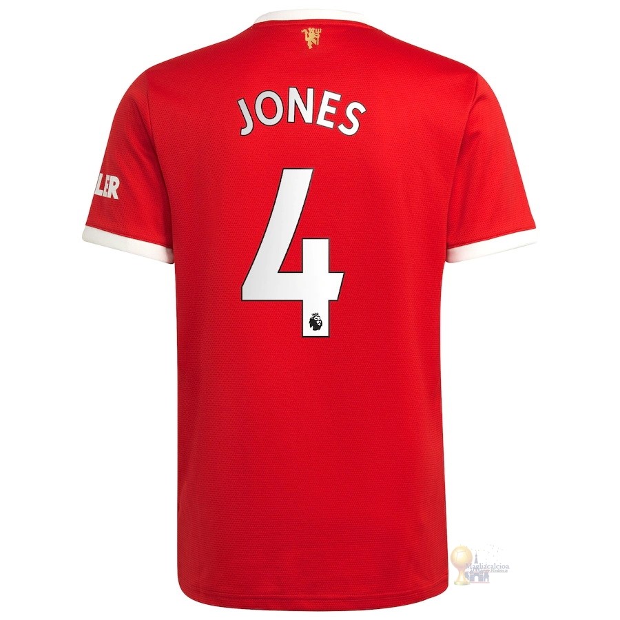 Calcio Maglie NO.4 Jones Home Maglia Manchester United 2021 2022 Rosso