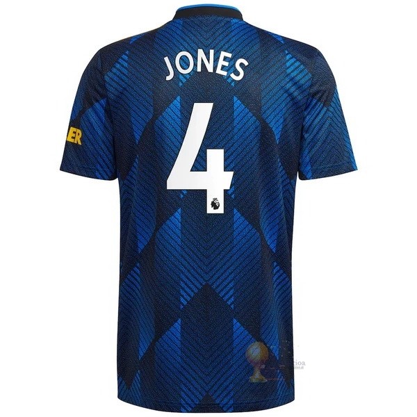 Calcio Maglie NO.4 Jones Terza Maglia Manchester United 2021 2022 Blu