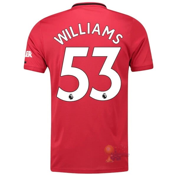 Calcio Maglie NO.53 Williams Home Maglia Manchester United 2019 2020 Rosso
