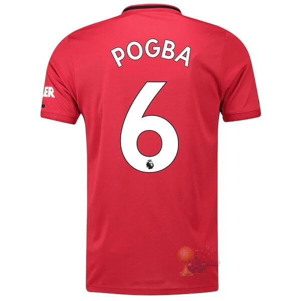Calcio Maglie NO.6 Pogba Home Maglia Manchester United 2019 2020 Rosso