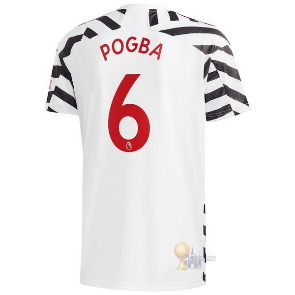 Calcio Maglie NO.6 Pogba Terza Maglia Manchester United 2020 2021 Bianco