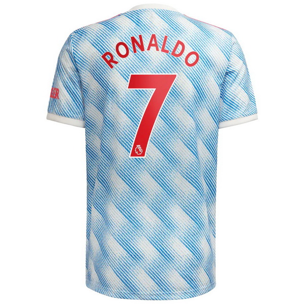 Calcio Maglie NO.7 Ronaldo Away Maglia Manchester United 2021 2022 Blu