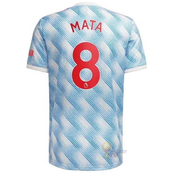 Calcio Maglie NO.8 Mata Away Maglia Manchester United 2021 2022 Blu