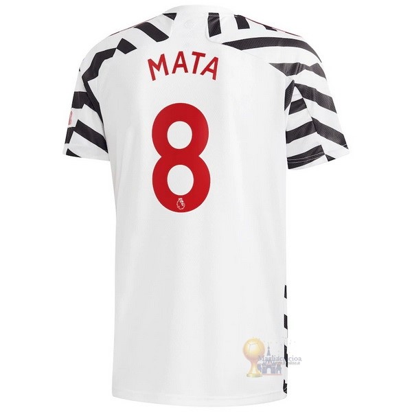 Calcio Maglie NO.8 Mata Terza Maglia Manchester United 2020 2021 Bianco