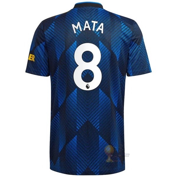 Calcio Maglie NO.8 Mata Terza Maglia Manchester United 2021 2022 Blu