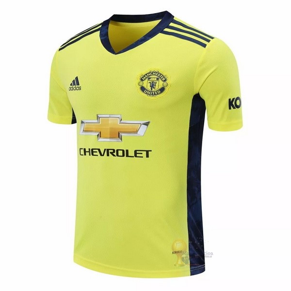 Calcio Maglie Segunda Camiseta Portero Manchester United 2020 2021 Giallo