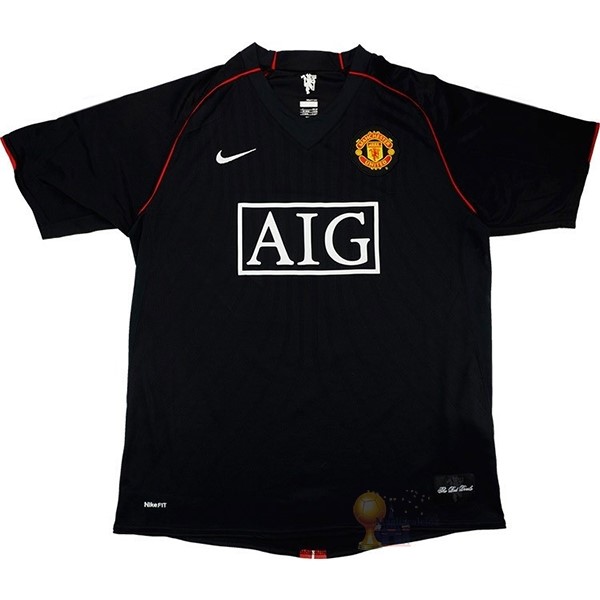 Calcio Maglie Terza Maglia Manchester United Stile rétro 2007 2008 Nero