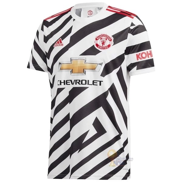 Calcio Maglie Terza Maglia Manchester United Stile rétro 2020 2021 Bianco