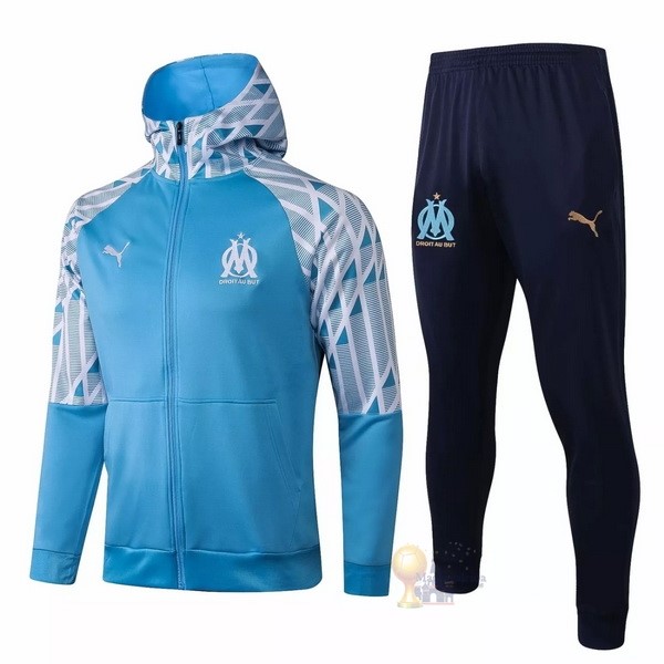Calcio Maglie Chaqueta Con Capucha Marseille 2020 2021 Blu Bianco