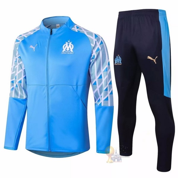 Calcio Maglie Giacca Marseille 2020 2021 Blu Bianco Giallo