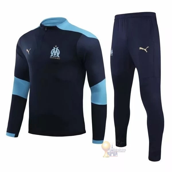 Calcio Maglie Giacca Marseille 2020 2021 Blu Giallo
