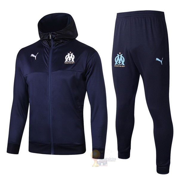 Calcio Maglie Tuta Presentazione Marseille 2019 2020 Blu Navy Bianco