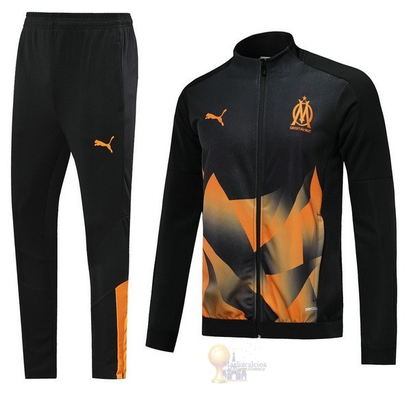 Calcio Maglie Tuta Presentazione Marseille 2019 2020 Nero Oroange