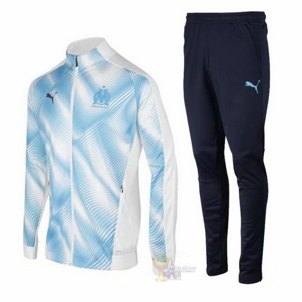 Calcio Maglie Tuta Presentazione Bambino Marseille 2019 2020 Blu Luce