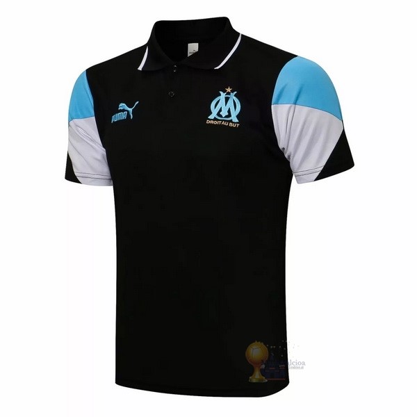 Calcio Maglie Polo Marseille 2021 2022 Blu Navy Bianco