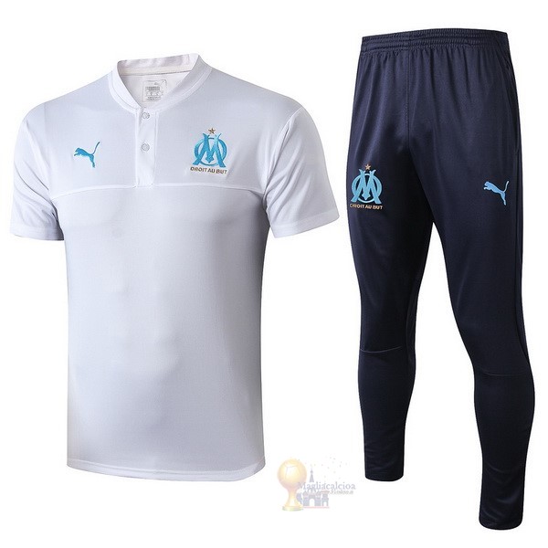 Calcio Maglie Set Completo Polo Marseille 2019 2020 Bianco