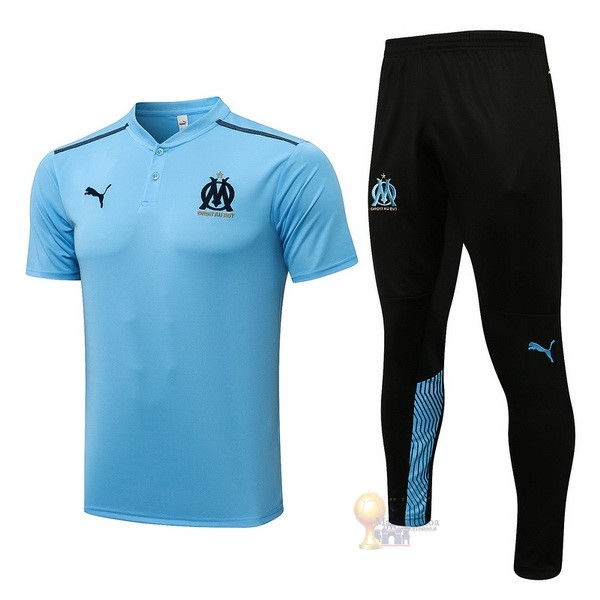 Calcio Maglie Set Completo Polo Marseille 2021 2022 Blu