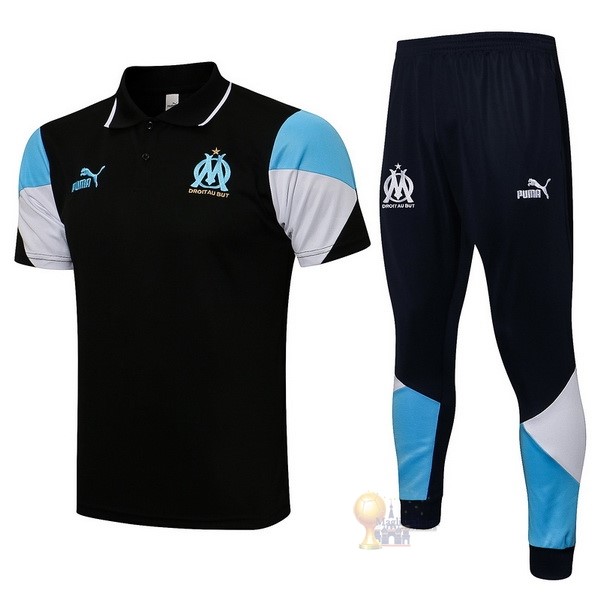 Calcio Maglie Set Completo Polo Marseille 2021 2022 Blu Navy