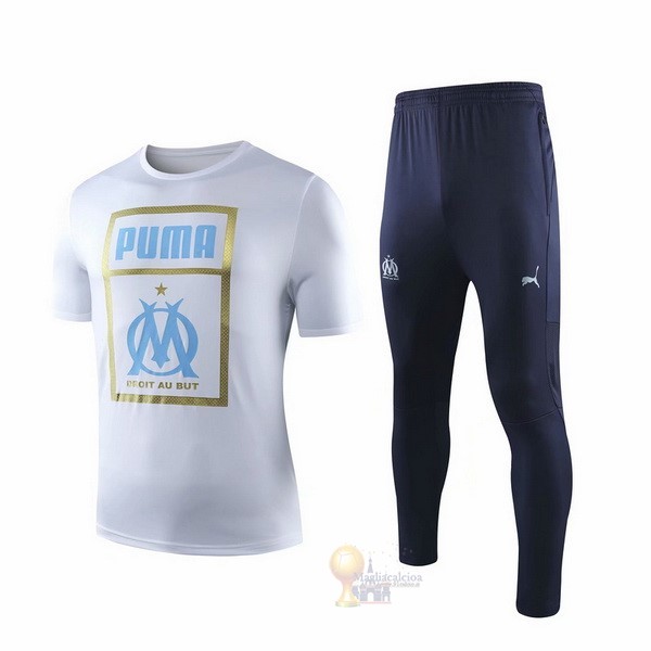 Calcio Maglie Formazione Set Completo Marseille 2019 2020 Bianco Blu