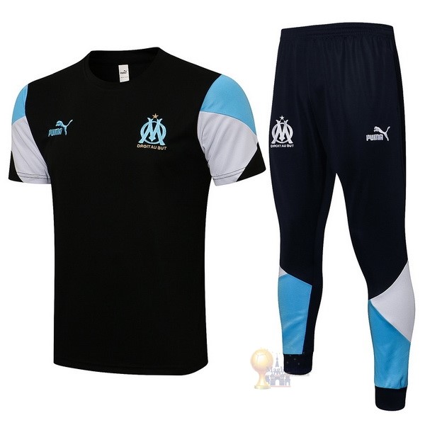 Calcio Maglie Formazione Set Completo Marseille 2021 2022 Blu Navy Bianco