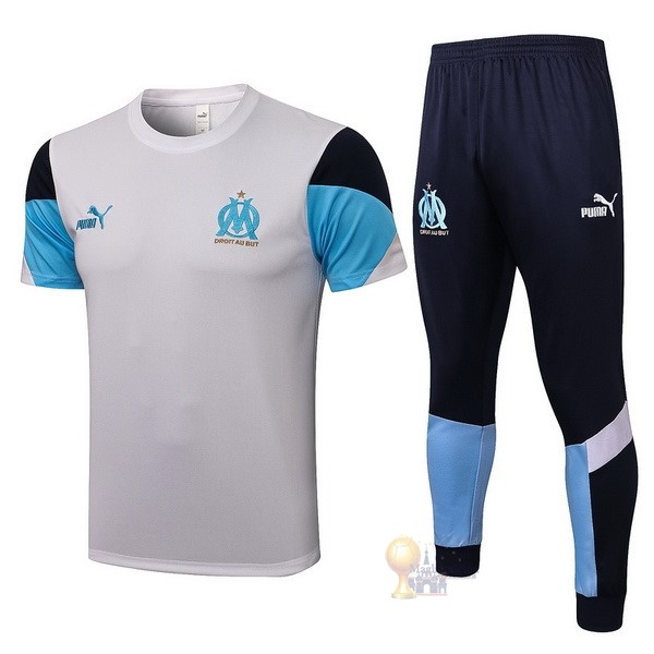 Calcio Maglie Formazione Set Completo Marseille 2021 2022 I Grigio Nero Blu
