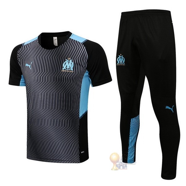 Calcio Maglie Formazione Set Completo Marseille 2021 2022 Nero Blu