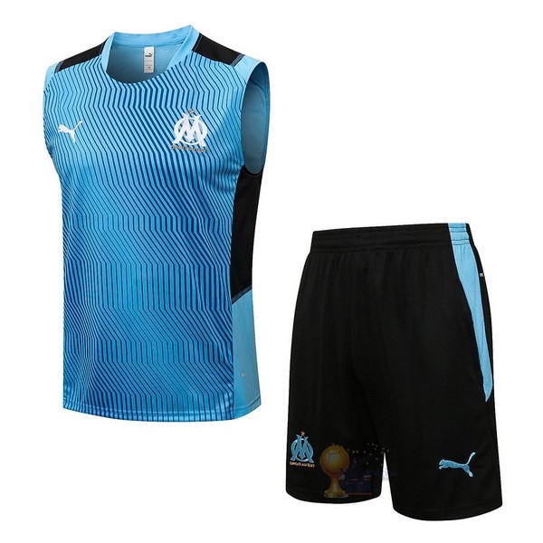 Calcio Maglie Formazione Sin Mangas Set Completo Marseille 2021 2022 Blu Nero
