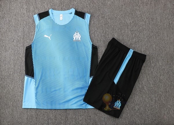 Calcio Maglie Formazione Sin Mangas Set Completo Marseille 2021 2022 Blu Nero