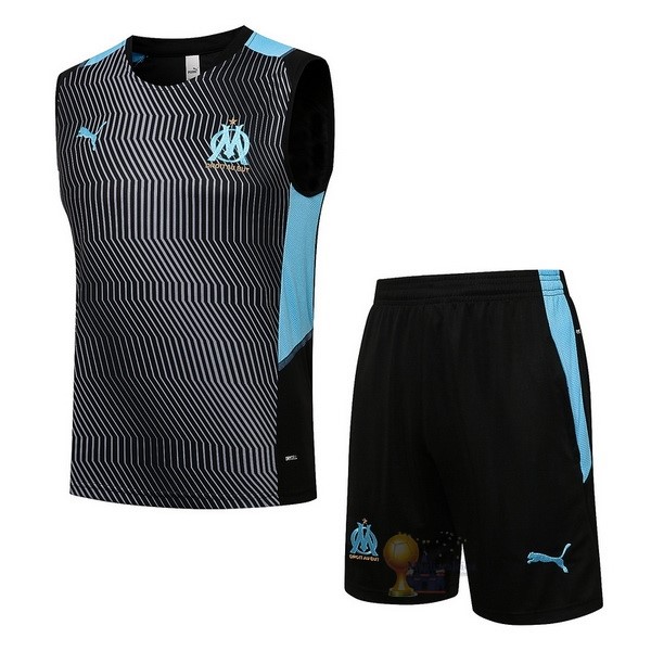 Calcio Maglie Formazione Sin Mangas Set Completo Marseille 2021 2022 Nero Blu