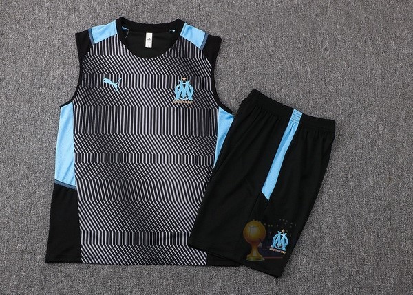 Calcio Maglie Formazione Sin Mangas Set Completo Marseille 2021 2022 Nero Blu