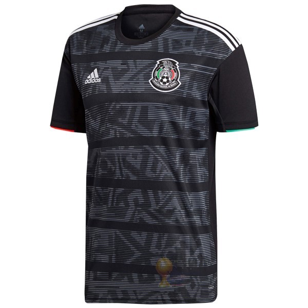 Calcio Maglie Home Maglia Mexico 2019 Nero Grigio