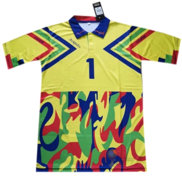 Calcio Maglie Portiere Maglia Mexico Stile rétro 1994 Giallo
