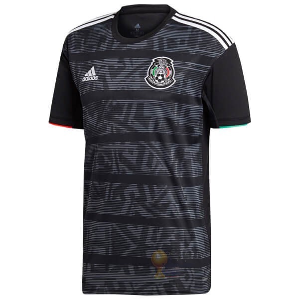 Calcio Maglie Thailandia Home Maglia Mexico 2019 Nero Grigio