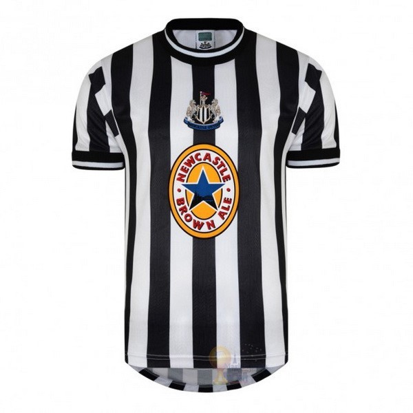 Calcio Maglie Home Maglia Newcastle United Retro 1997 1998 Nero Bianco