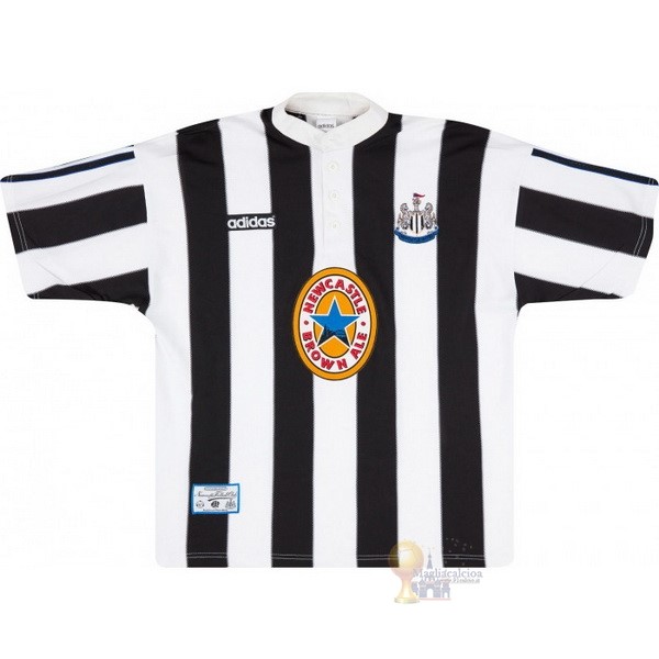 Calcio Maglie Home Maglia Newcastle United Stile rétro 1995 1997 Nero Bianco
