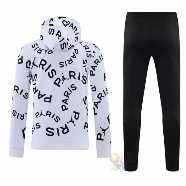 Calcio Maglie Chaqueta Con Capucha Paris Saint Germain 2020 2021 Bianco Nero