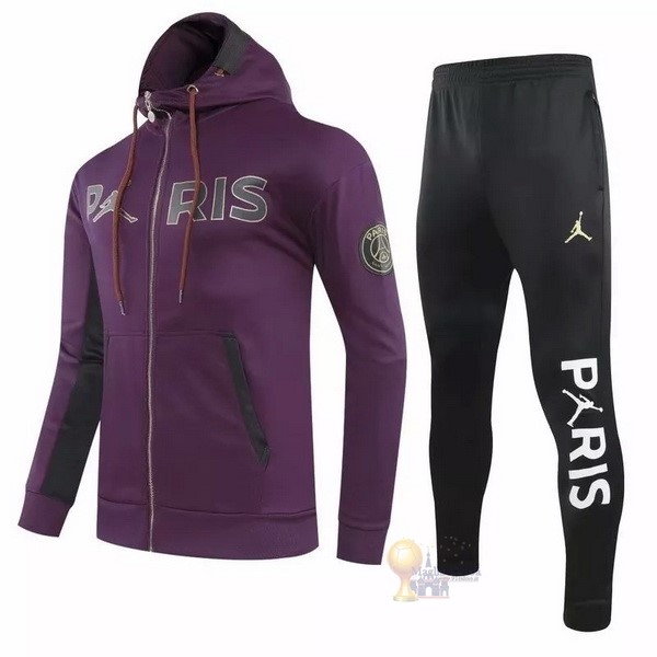 Calcio Maglie Chaqueta Con Capucha Paris Saint Germain 2020 2021 Purpureo Nero