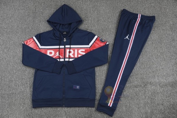 Calcio Maglie Chaqueta Con Capucha Paris Saint Germain 2021 2022 Blu II Rosso