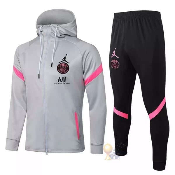 Calcio Maglie Chaqueta Con Capucha Paris Saint Germain 2021 2022 Grigio Nero