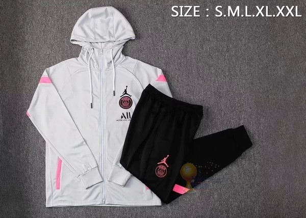 Calcio Maglie Chaqueta Con Capucha Paris Saint Germain 2021 2022 Grigio Nero